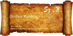 Szőts Mihály névjegykártya