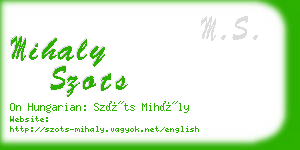 mihaly szots business card